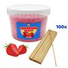 2 KG Aardbei Suikerspinsuiker + 100 Stokjes