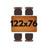 Klaptafel 122x76 (4 pers.)