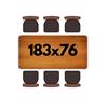Klaptafel 183x76 ( 6 pers.)