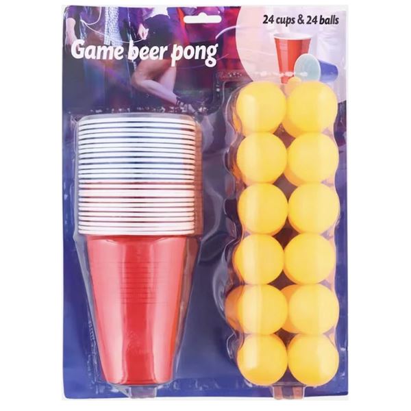 Beerpong Bekers en Balletjes set 24 stuks