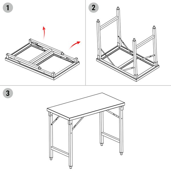 RVS Werktafel - inklapbaar