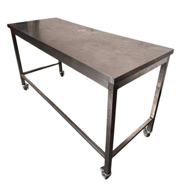 RVS Werktafel op wielen