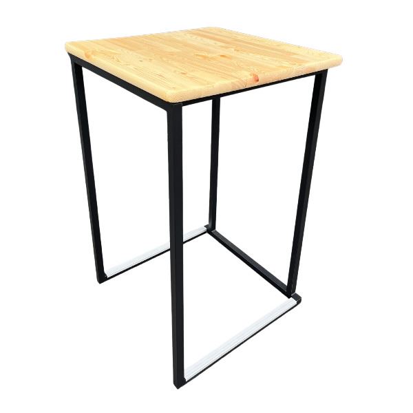 Statafel Kubo zwart met Houten blad 